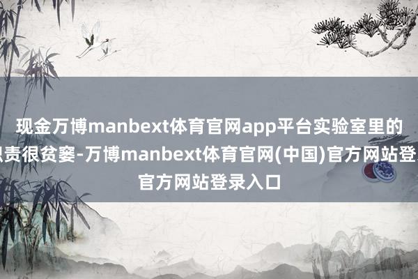 现金万博manbext体育官网app平台实验室里的扣问职责很贫窭-万博manbext体育官网(中国)官方网站登录入口