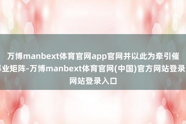 万博manbext体育官网app官网并以此为牵引催坐蓐业矩阵-万博manbext体育官网(中国)官方网站登录入口