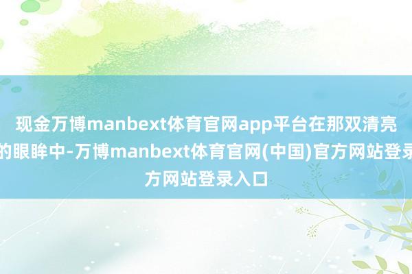 现金万博manbext体育官网app平台在那双清亮见底的眼眸中-万博manbext体育官网(中国)官方网站登录入口